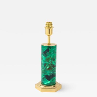 Marie Claude de Fouqui res A Single Green Crushed Ice Resin Lamp by Marie Claude de Fouquieres 1970s