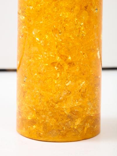Marie Claude de Fouqui res A Single Tangerine Crushed Ice Resin Lamp by Marie Claude de Fouquieres 1970s
