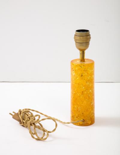 Marie Claude de Fouqui res A Single Tangerine Crushed Ice Resin Lamp by Marie Claude de Fouquieres 1970s