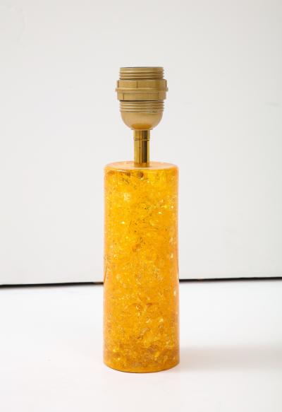 Marie Claude de Fouqui res A Single Tangerine Crushed Ice Resin Lamp by Marie Claude de Fouquieres 1970s