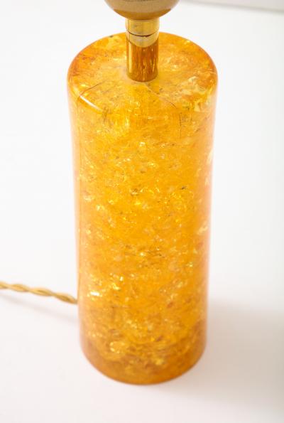 Marie Claude de Fouqui res A Single Tangerine Crushed Ice Resin Lamp by Marie Claude de Fouquieres 1970s