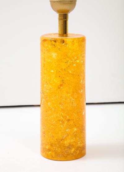 Marie Claude de Fouqui res A Single Tangerine Crushed Ice Resin Lamp by Marie Claude de Fouquieres 1970s