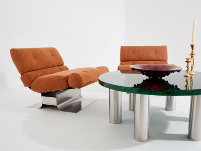 Marie Claude de Fouqui res Marie Claude De Fouqui res round fractal resin coffee table 1970