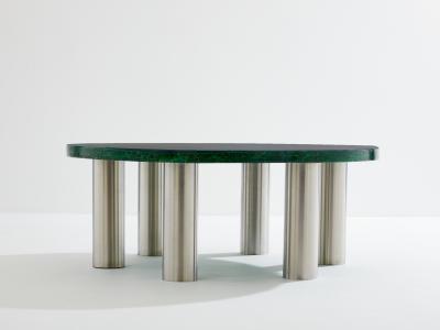 Marie Claude de Fouqui res Marie Claude De Fouqui res round fractal resin coffee table 1970