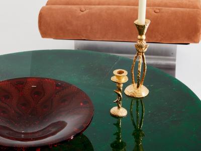 Marie Claude de Fouqui res Marie Claude De Fouqui res round fractal resin coffee table 1970