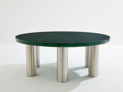 Marie Claude de Fouqui res Marie Claude De Fouqui res round fractal resin coffee table 1970