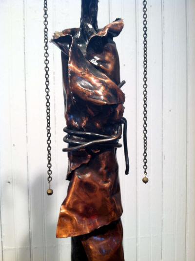 Marie Jos e Roy Steel and Copper Sculpture by Marie Jos e Roy