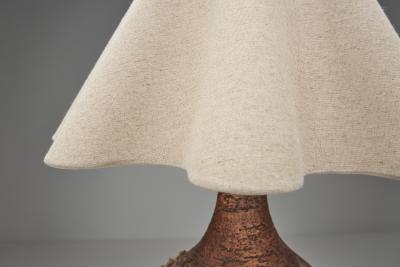 Marie Nielsen Textured Ceramic Table Lamp by Bodil Marie Nielsen Denmark 1970s