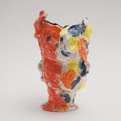 Marie Pierre Biau SHELL VASE 4 MULTICOLOURED Glazed sandstone sculpture