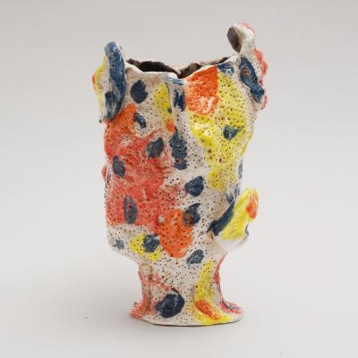 Marie Pierre Biau SHELL VASE 4 MULTICOLOURED Glazed sandstone sculpture