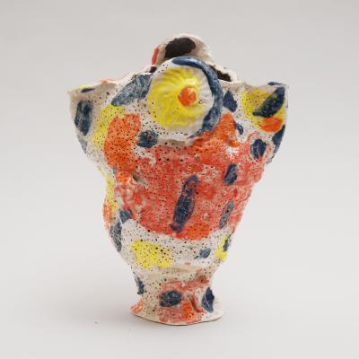 Marie Pierre Biau SHELL VASE 4 MULTICOLOURED Glazed sandstone sculpture