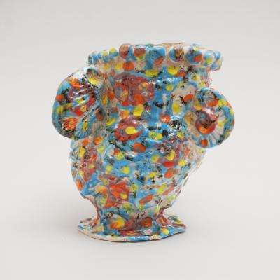 Marie Pierre Biau SHELL VASE 7 MULTICOLOURED Glazed sandstone sculpture