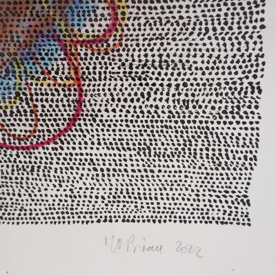 Marie Pierre Biau UNTITLED 75 X 56 BLUE RED 2021 Framed drawing on paper