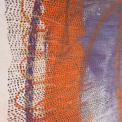 Marie Pierre Biau UNTITLED 75 X 56 BLUE RED 2021 Framed drawing on paper