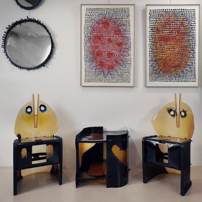 Marie Pierre Biau UNTITLED 75 X 56 ORANGE 2021 Framed drawing on paper