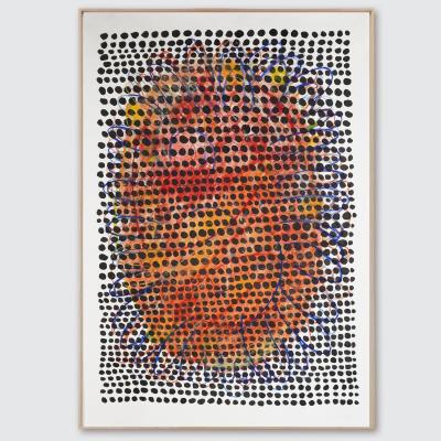 Marie Pierre Biau UNTITLED 75 X 56 ORANGE 2021 Framed drawing on paper