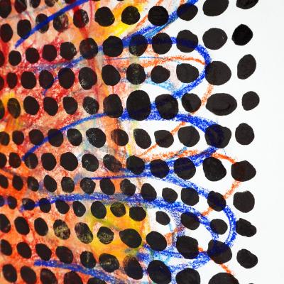 Marie Pierre Biau UNTITLED 75 X 56 ORANGE 2021 Framed drawing on paper