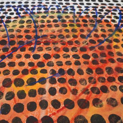 Marie Pierre Biau UNTITLED 75 X 56 ORANGE 2021 Framed drawing on paper