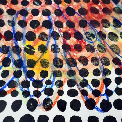 Marie Pierre Biau UNTITLED 75 X 56 ORANGE 2021 Framed drawing on paper