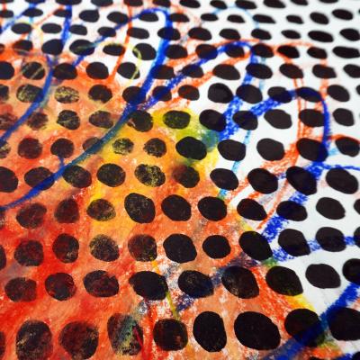 Marie Pierre Biau UNTITLED 75 X 56 ORANGE 2021 Framed drawing on paper