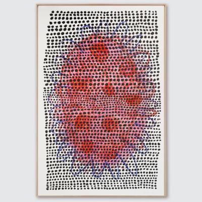 Marie Pierre Biau UNTITLED 75 X 56 ROSE 2021 Framed drawing on paper