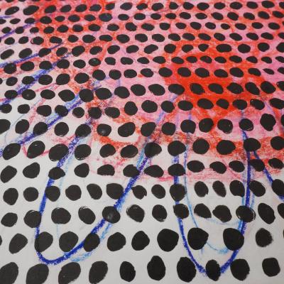 Marie Pierre Biau UNTITLED 75 X 56 ROSE 2021 Framed drawing on paper