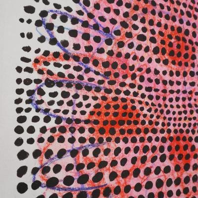 Marie Pierre Biau UNTITLED 75 X 56 ROSE 2021 Framed drawing on paper