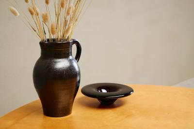 Marinke van Zandwijk Art Glass Bowl in Hand Blown Purple Glass Leerdam 2003