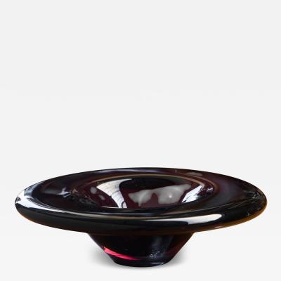 Marinke van Zandwijk Art Glass Bowl in Hand Blown Purple Glass Leerdam 2003