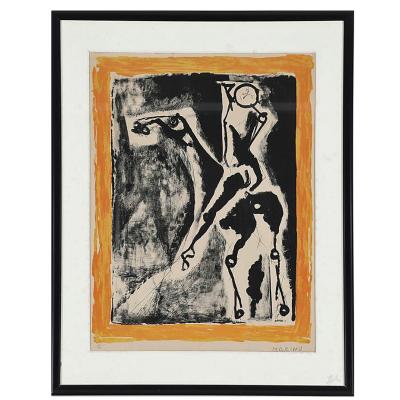 Marino Marini Acrobate Original lithograph printed in colors 1956 Marino Marini
