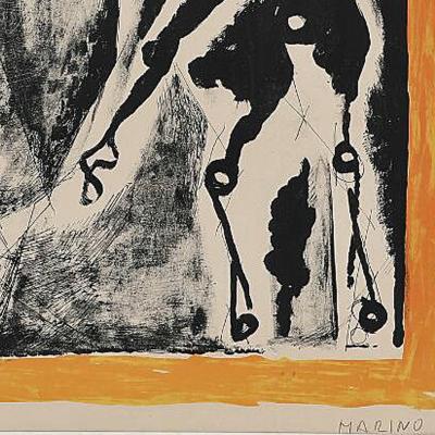Marino Marini Acrobate Original lithograph printed in colors 1956 Marino Marini