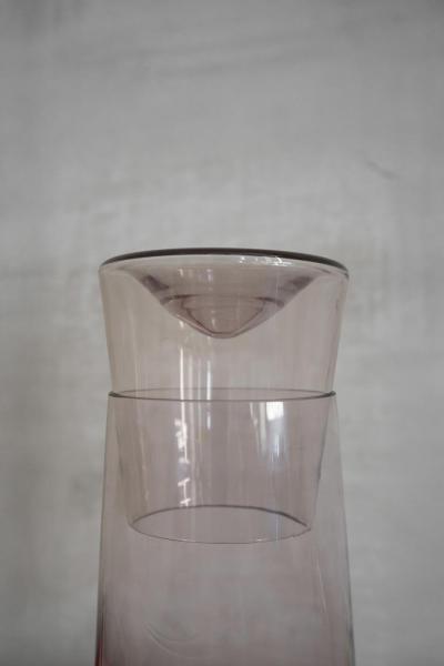 Marino Marini Murano Glass Bedside Carafe and Glass Set With Alexandrite Effect