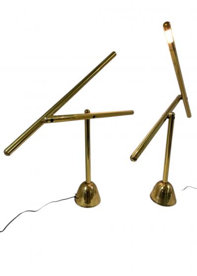 Mario Arnaboldi MODERNIST ITALIAN BRASS ADJUSTABLE LAMPS BY MARIO ARNABOLDI