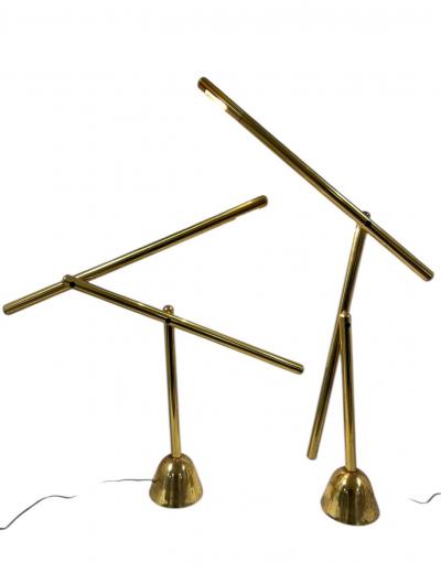 Mario Arnaboldi MODERNIST ITALIAN BRASS ADJUSTABLE LAMPS BY MARIO ARNABOLDI