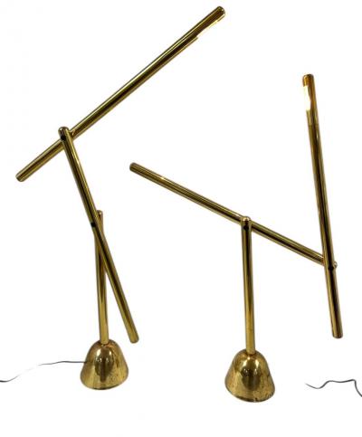 Mario Arnaboldi MODERNIST ITALIAN BRASS ADJUSTABLE LAMPS BY MARIO ARNABOLDI