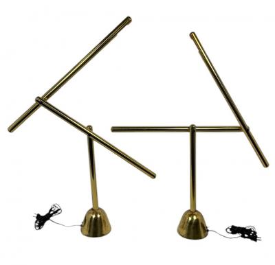 Mario Arnaboldi MODERNIST ITALIAN BRASS ADJUSTABLE LAMPS BY MARIO ARNABOLDI