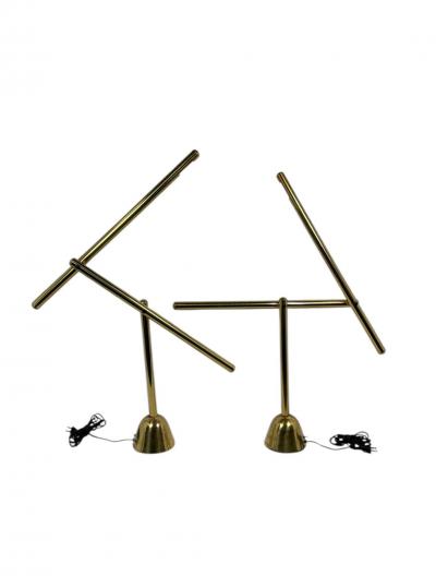 Mario Arnaboldi MODERNIST ITALIAN BRASS ADJUSTABLE LAMPS BY MARIO ARNABOLDI