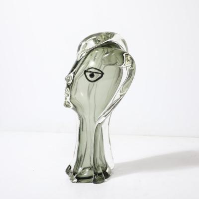 Mario Badioli Mid Century Handblown Murano Glass Abstract Portrait Sculpture by Mario Badioli