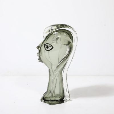 Mario Badioli Mid Century Handblown Murano Glass Abstract Portrait Sculpture by Mario Badioli