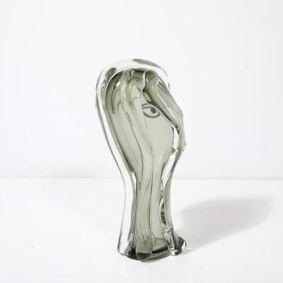 Mario Badioli Mid Century Handblown Murano Glass Abstract Portrait Sculpture by Mario Badioli