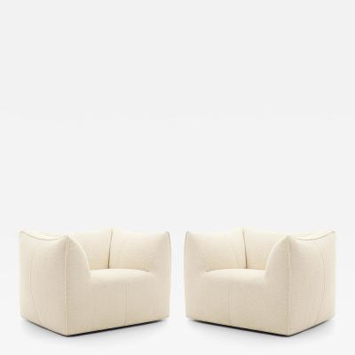 Mario Bellini Bambola Armchairs by Mario Bellini in White Boucl Iconic Italian Design