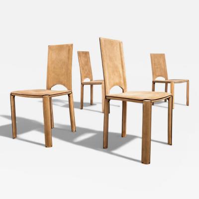 Mario Bellini Brazilian Modern Set of 4 Chairs in Suede Mario Bellini 1970s Lot 20A
