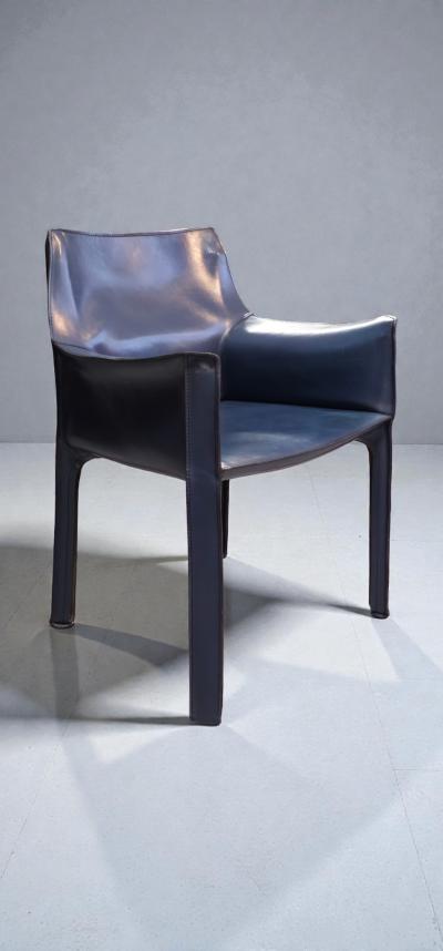 Mario Bellini Cab 413 Set of Six Armchairs in Multicolor Leather by Mario Bellini for Cassina