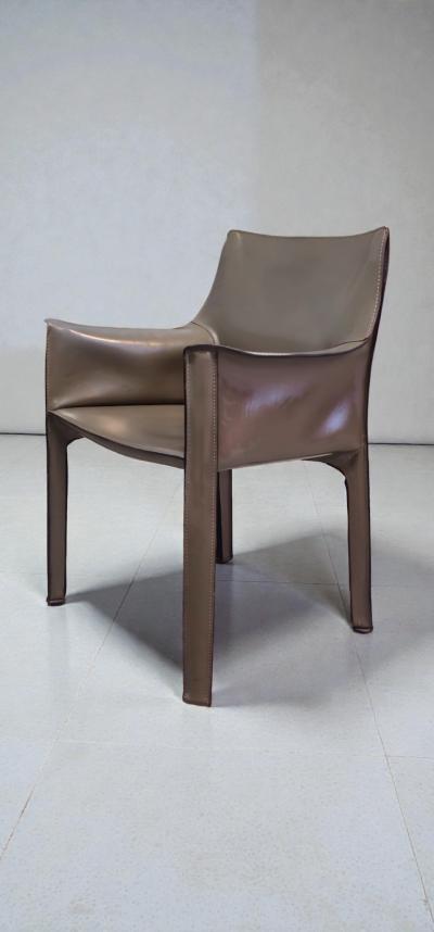 Mario Bellini Cab 413 Set of Six Armchairs in Multicolor Leather by Mario Bellini for Cassina