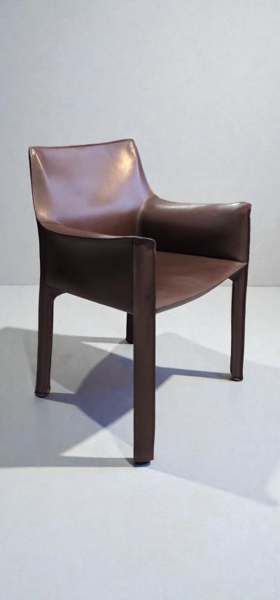 Mario Bellini Cab 413 Set of Six Armchairs in Multicolor Leather by Mario Bellini for Cassina