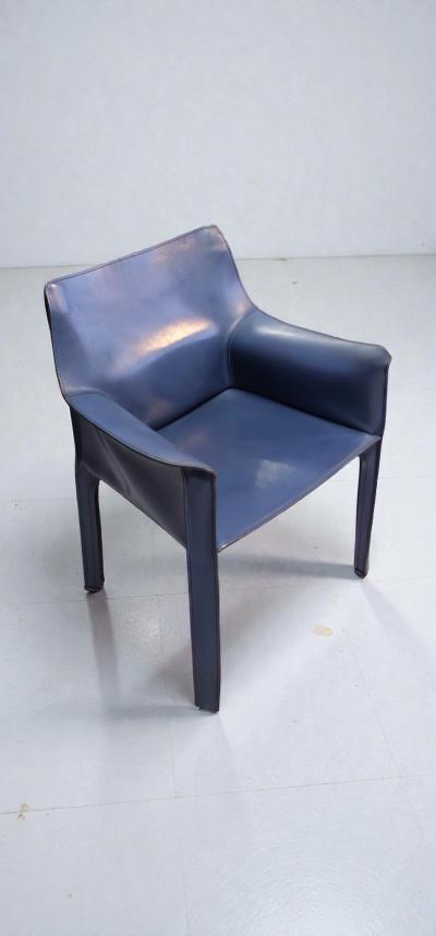 Mario Bellini Cab 413 Set of Six Armchairs in Multicolor Leather by Mario Bellini for Cassina