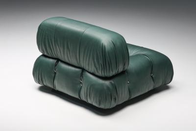 Mario Bellini Green Leather Camaleonda by Mario Bellini 1970s