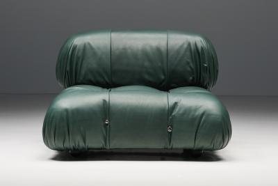 Mario Bellini Green Leather Camaleonda by Mario Bellini 1970s