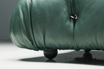 Mario Bellini Green Leather Camaleonda by Mario Bellini 1970s