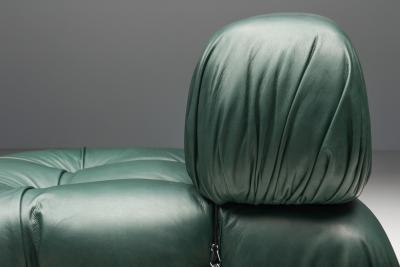 Mario Bellini Green Leather Camaleonda by Mario Bellini 1970s